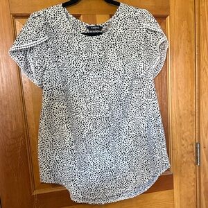 Women's Black and White Polka Dot Top